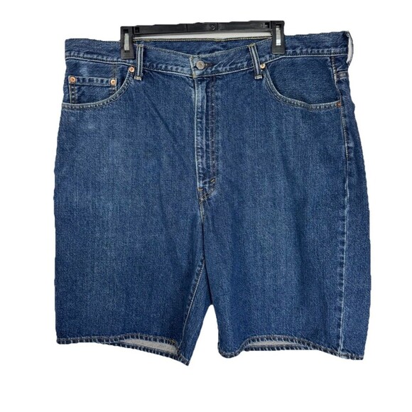 Levis 550 Relaxed Jean Shorts Men’s 42 Blue Denim Jorts 10” 100% Cotton Red Tab - Picture 1 of 9